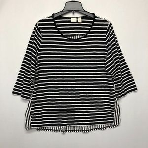 Chico's Women 3/4 Sleeve Cotton Blouse Top Shirt Size 3 Striped M119 -8